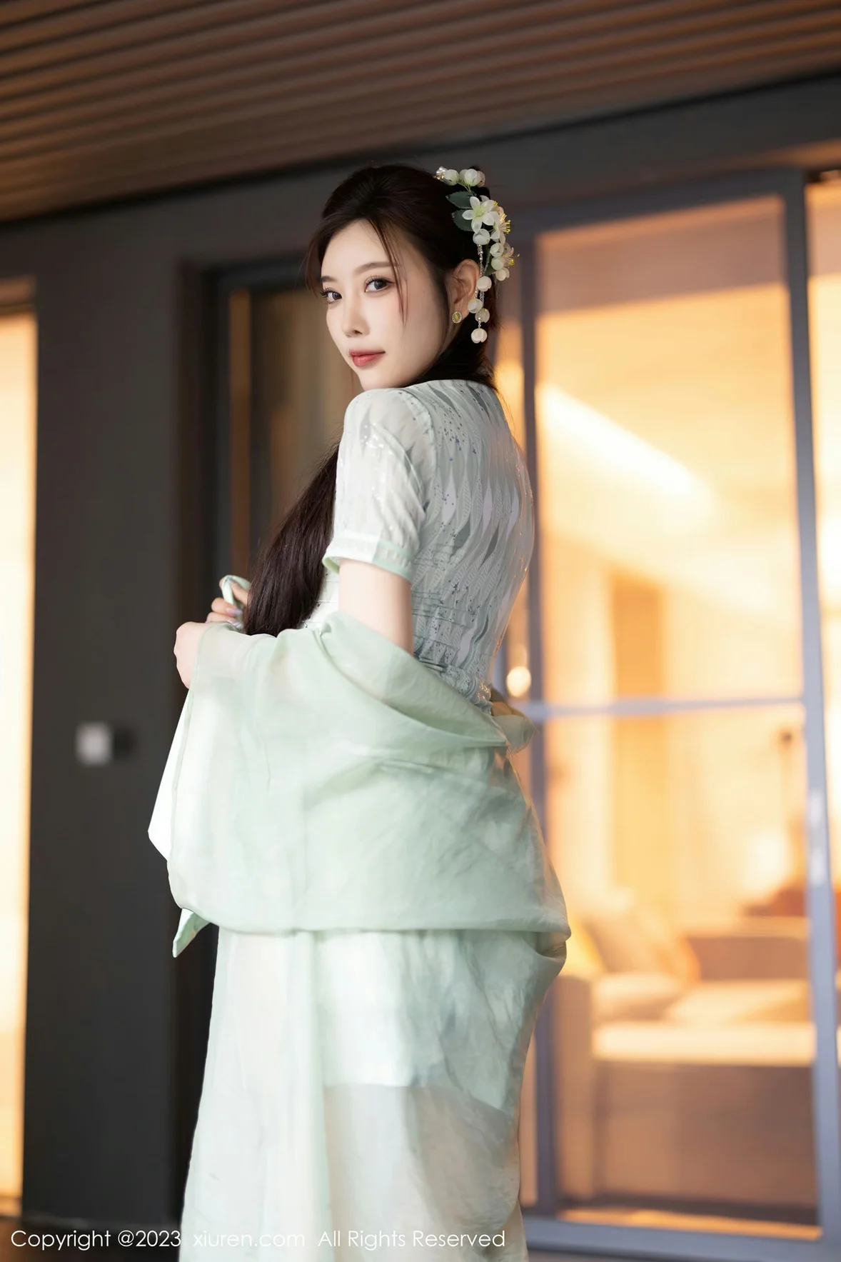 XiuRen 秀人 No.6983 杨晨晨Yome 淡绿色旗袍性感写真 [85P]插图25
