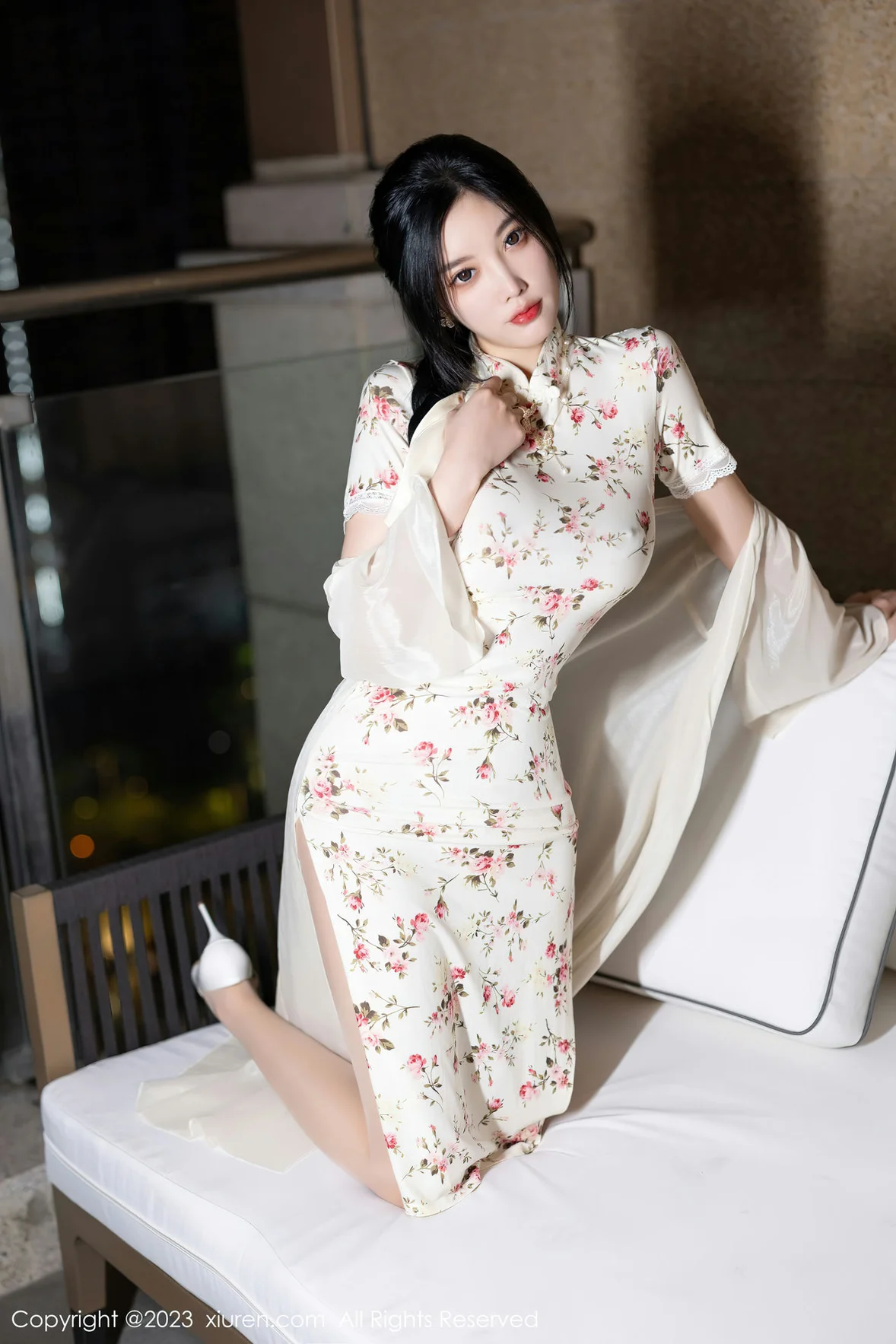 秀人网 No.7363 杨晨晨Yome 碎花旗袍浙江安吉旅拍 [87P]插图20
