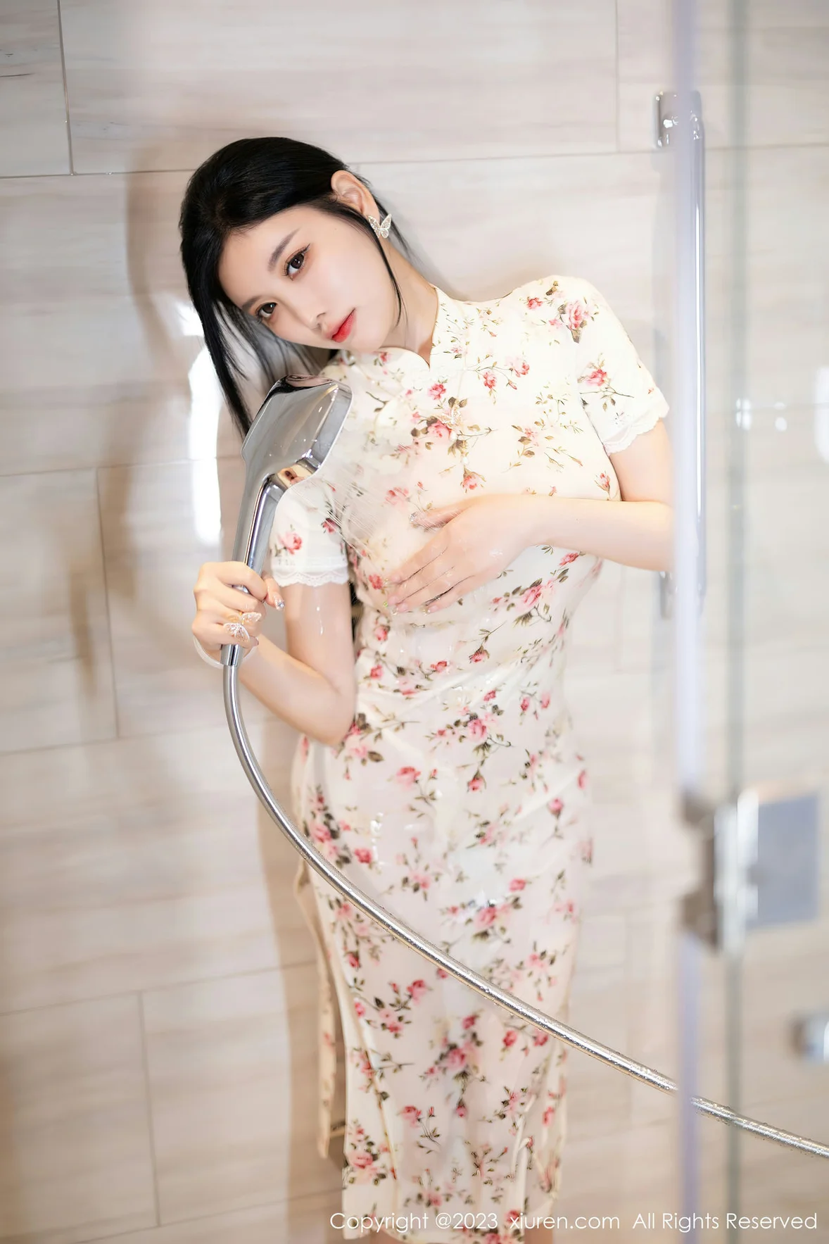 秀人网 No.7363 杨晨晨Yome 碎花旗袍浙江安吉旅拍 [87P]插图51