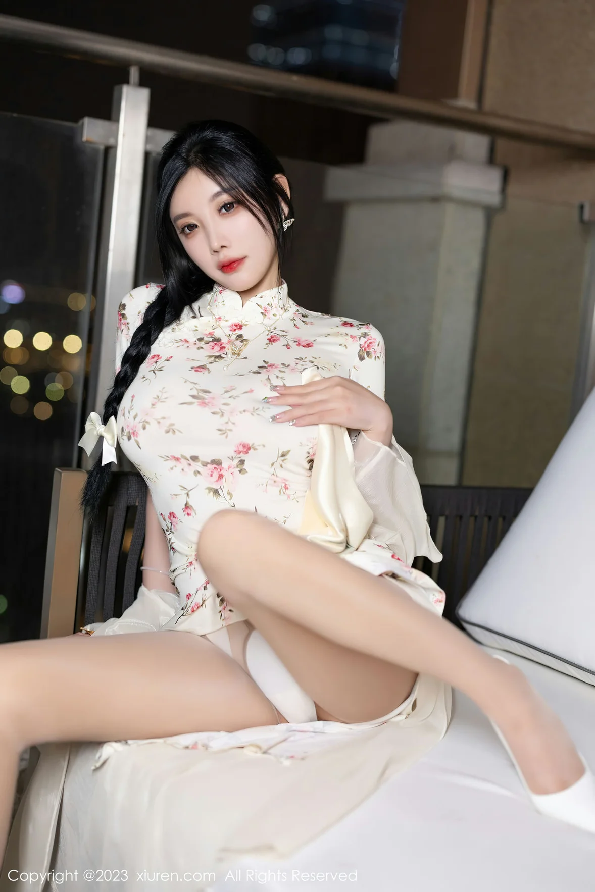 秀人网 No.7363 杨晨晨Yome 碎花旗袍浙江安吉旅拍 [87P]插图15
