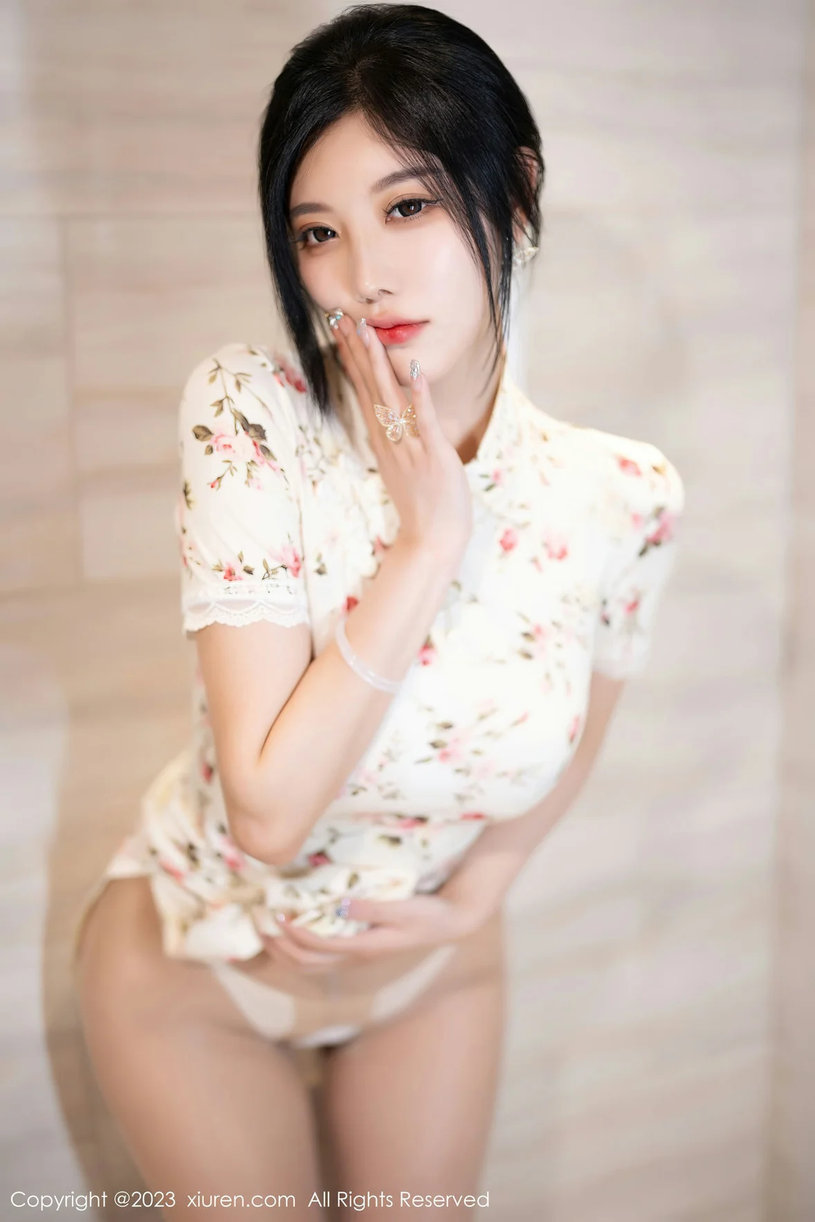 秀人网 No.7363 杨晨晨Yome 碎花旗袍浙江安吉旅拍 [87P]插图46