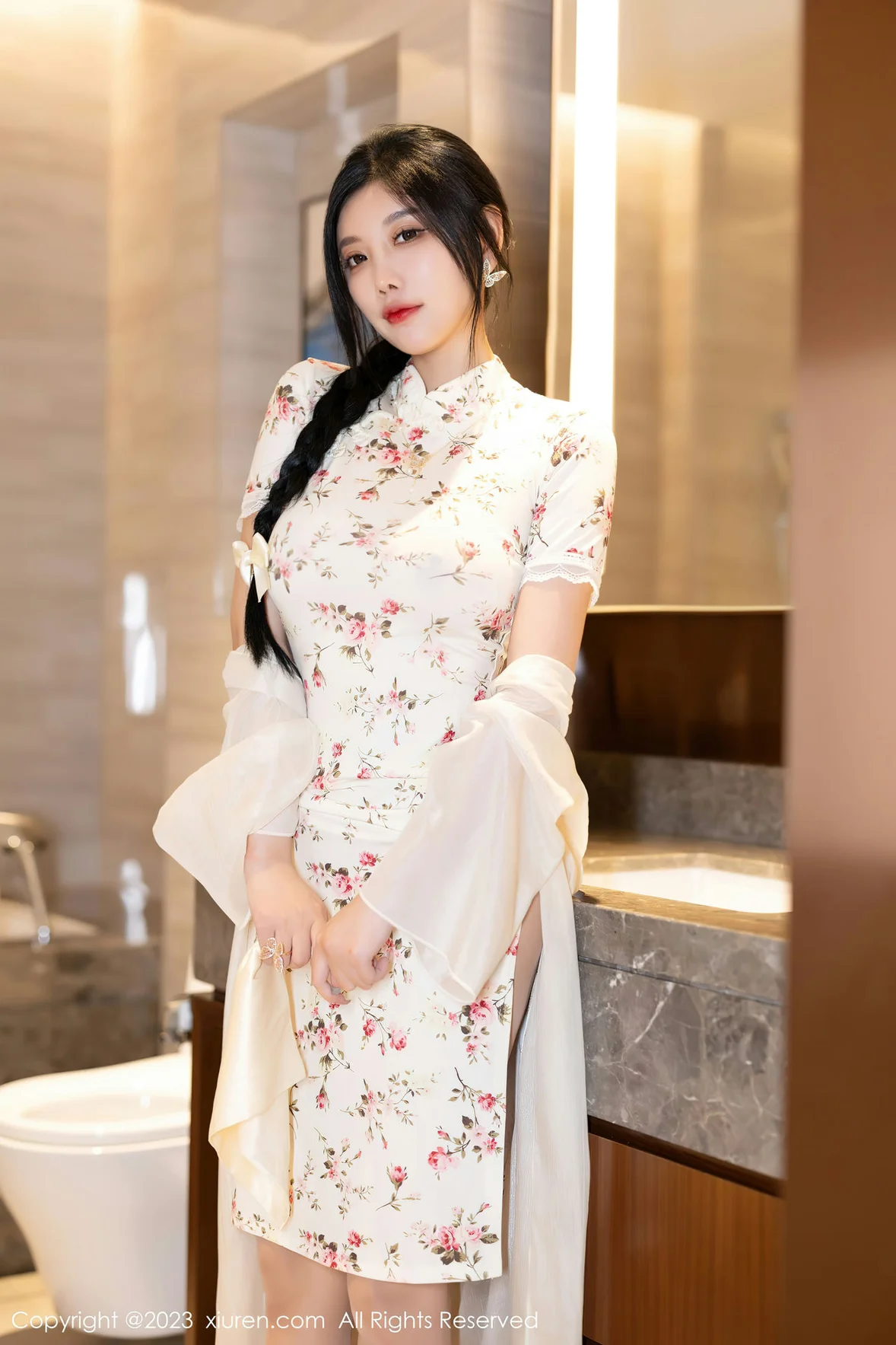 秀人网 No.7363 杨晨晨Yome 碎花旗袍浙江安吉旅拍 [87P]插图32