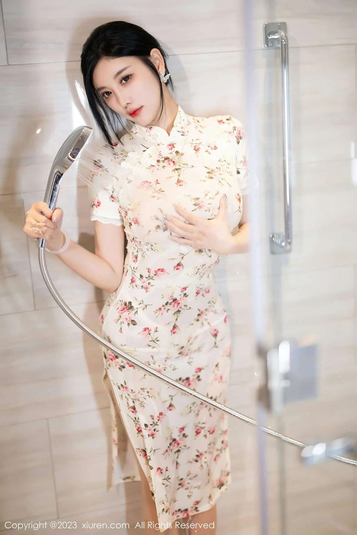 秀人网 No.7363 杨晨晨Yome 碎花旗袍浙江安吉旅拍 [87P]插图50